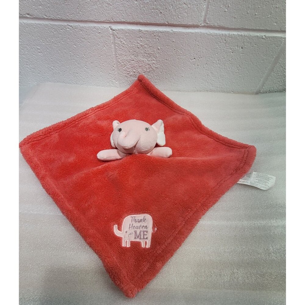 Sandy & Simon Baby Girl Security Blanket Lovey Pink Elephant Thank Heaven for Me